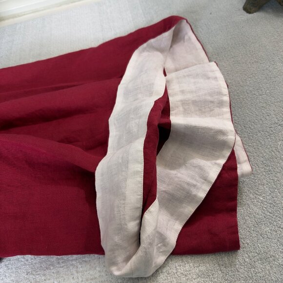 NWT Son De Flor Red Linen Long Sleeve Sailor Collar Dress L/XL Made In Lithuania - Picture 12 of 12